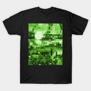 Green Mirrored Disco Ball Pattern T-Shirt